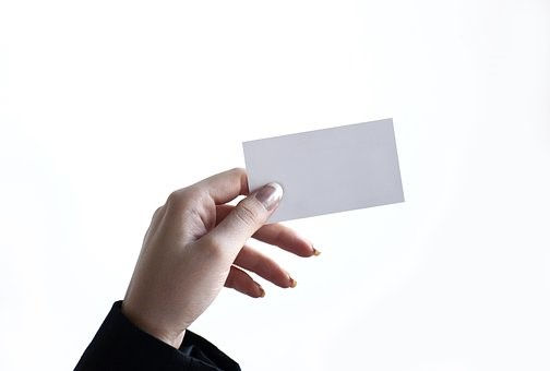 Business, Card, Hand, Woman, Holding