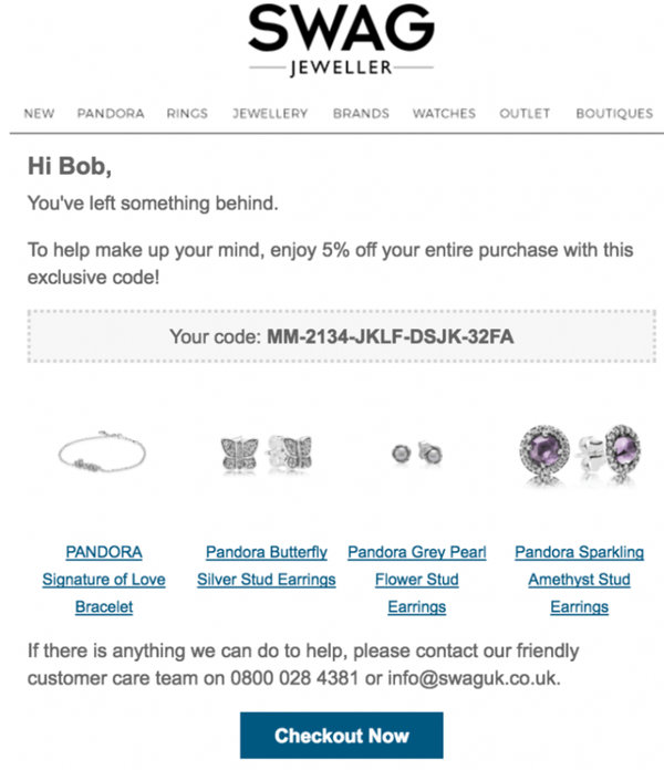 abandoned email cart retarget shoppers