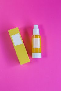 Promotional products yellow and white plastic bottle
