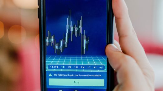 cryptocurrency exchange turned-on Android smartphone