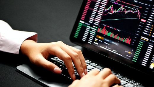 price action trading person using black laptop computer