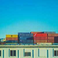 assorted-color intermodal container lot