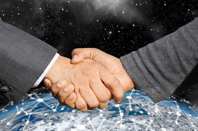 handshake impress international customer