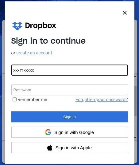 Login page with a phishing form