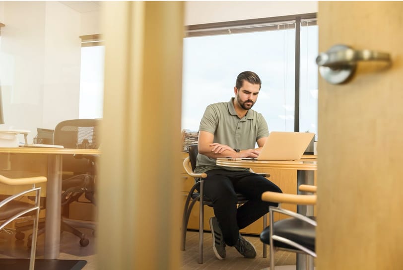 man with a laptop