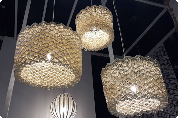 Exhibitions to watch out for in Manila FAME 2023 3 Lighting fixtures made of coconut husks featured at the Manila FAME exhibition in 2017.