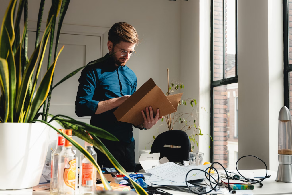 man holding a folder