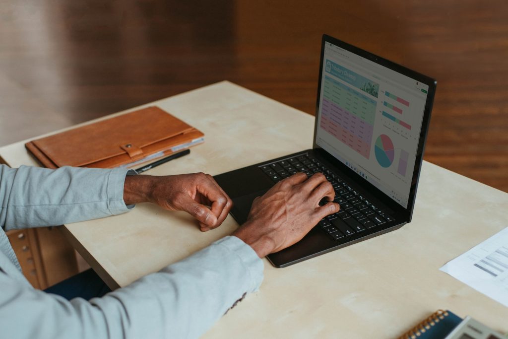 man and a laptop- home office