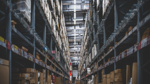 warehouse stacks shelves