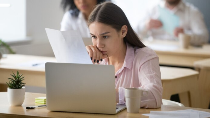 woman with a laptop