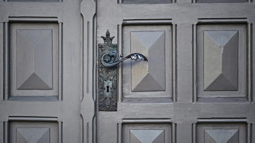 gray wooden closed door