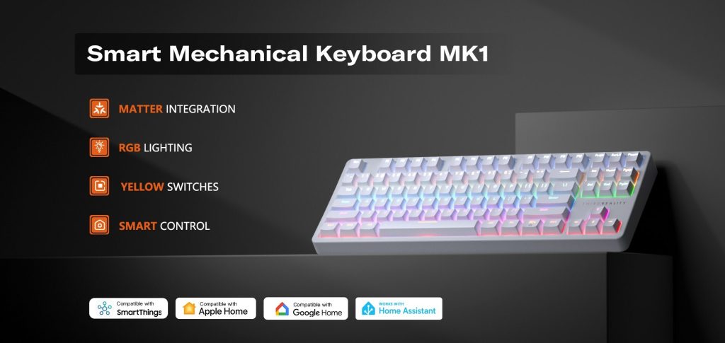 THIRDREALITY Launches the World's First Matter-Enabled Smart Mechanical Keyboard MK1 -- Turn your keyboard into a smart home control center. 4 2 1