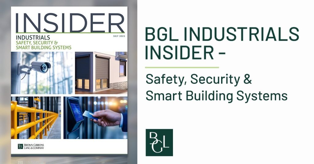 Brown Gibbons Lang Company M A activity within safety security and smart building systems is acc