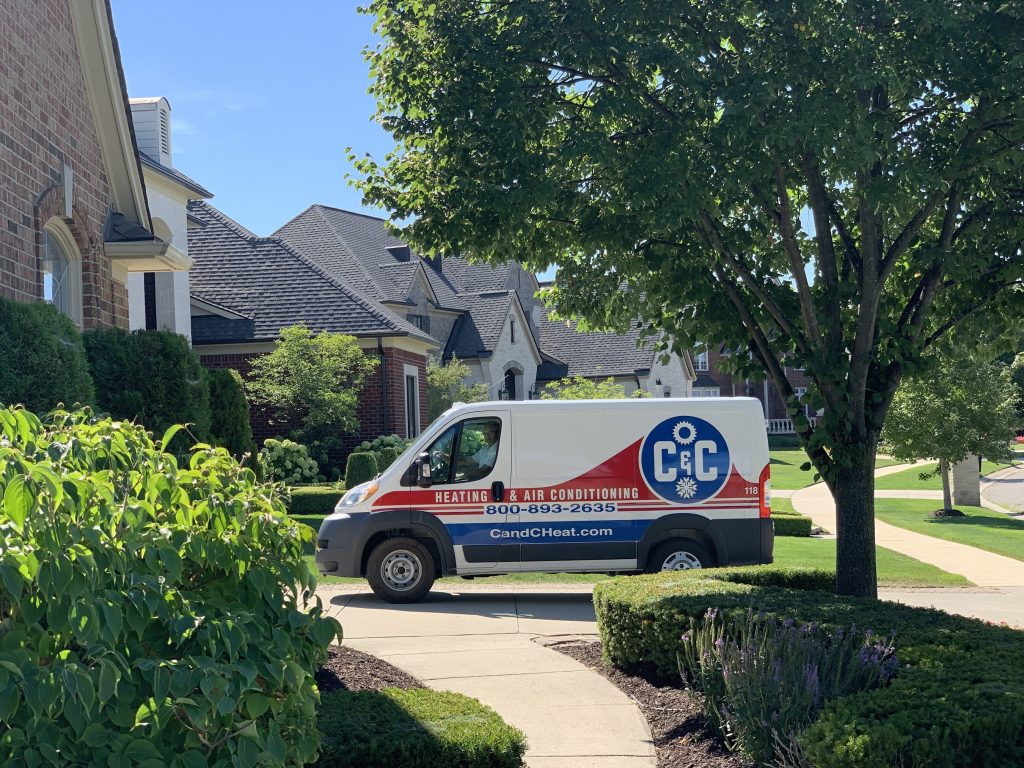 C C truck in driveway