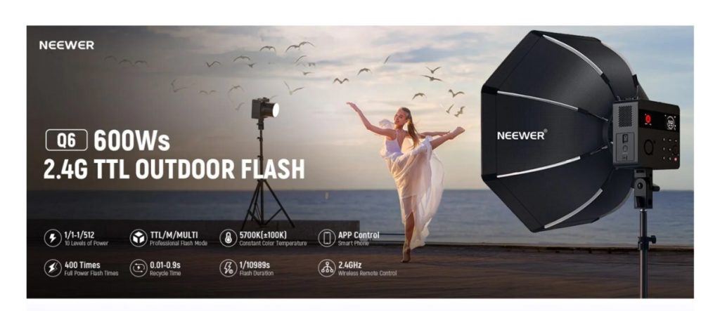 Exklusiver Online-Launch von NEEWER Q6, einem 600-Ws-On-Location-Studioblitz - befristetes Angebot mit 30 % Rabatt während des 7-tägigen Launch-Events 10 NEEWER Q6 600Ws Outdoor Studio Flash