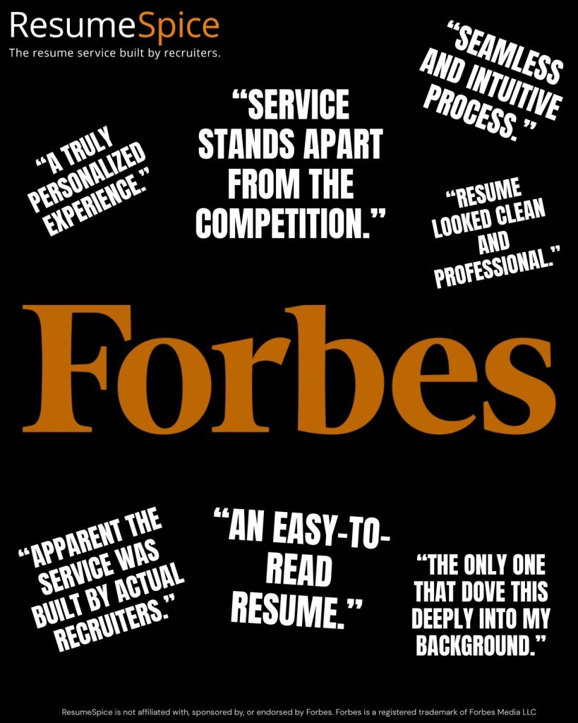 ResumeSpice Named to Forbes List of Best Resume Writing Services